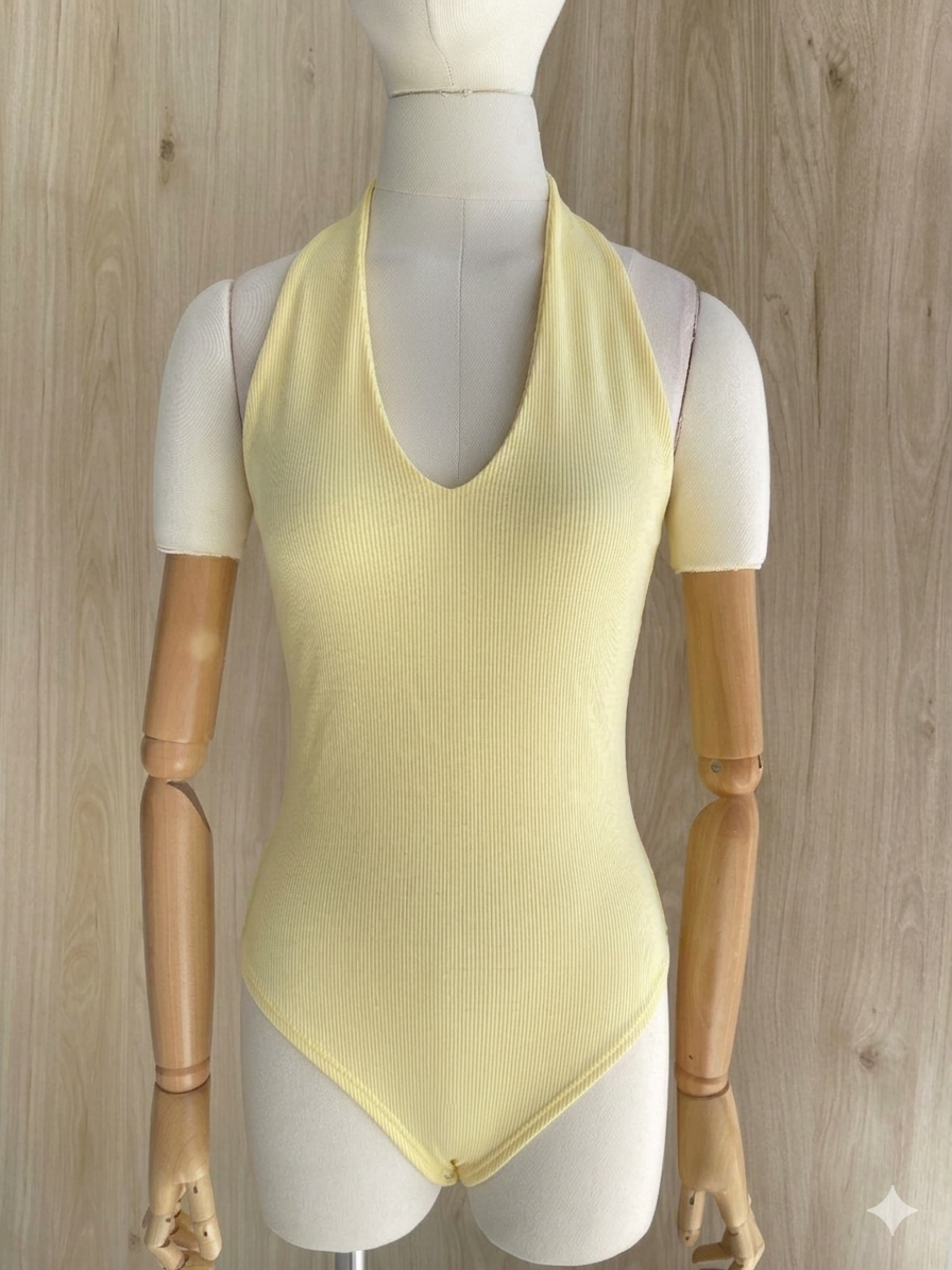 Body De Rib Con Cuello Halter
