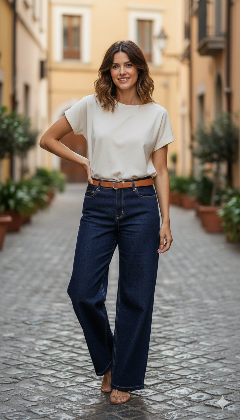 Pantalon de mezclilla recto