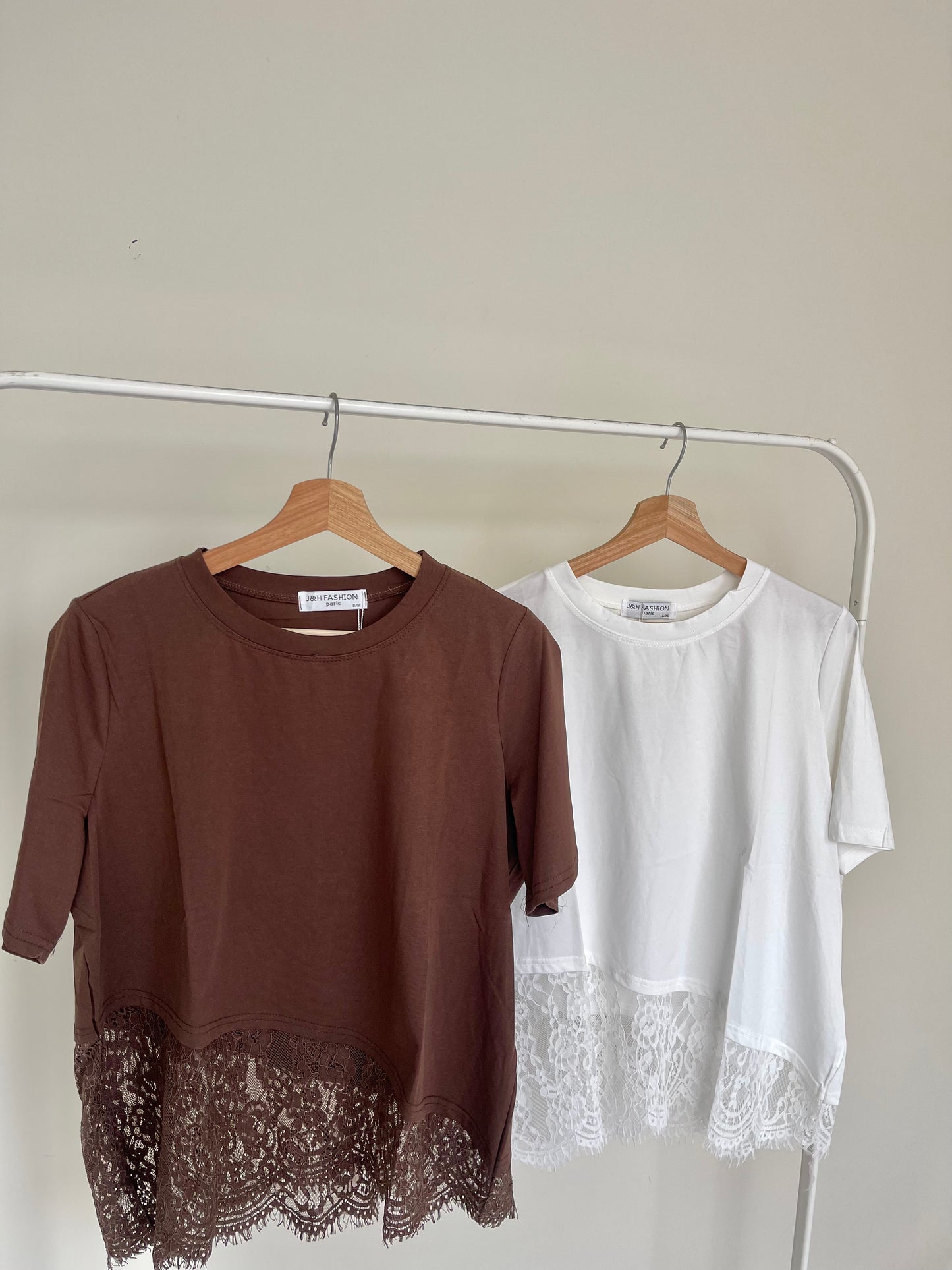 Blusa manga corta encaje