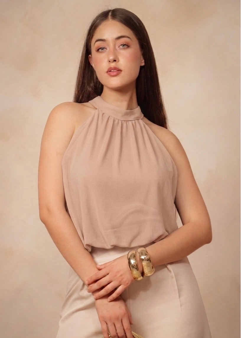 Blusa cuello mesh