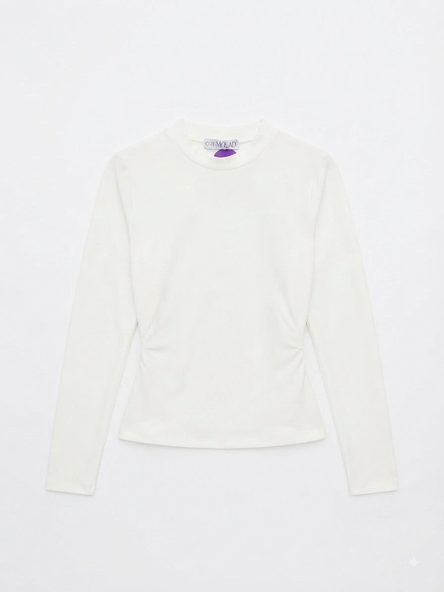 Blusa cuello redondo manga larga