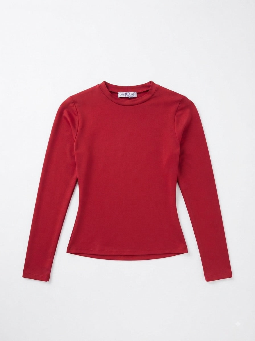 Blusa cuello redondo manga larga
