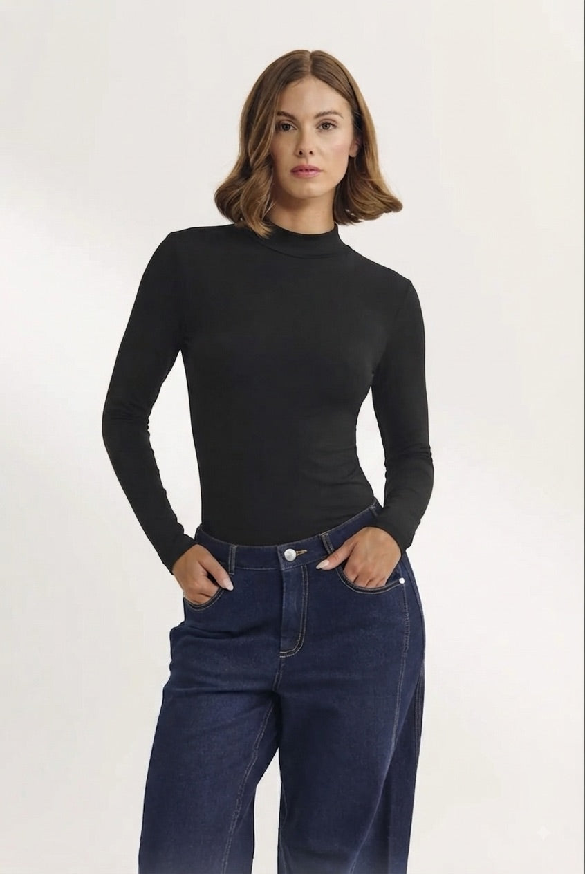 Blusa cuello redondo manga larga