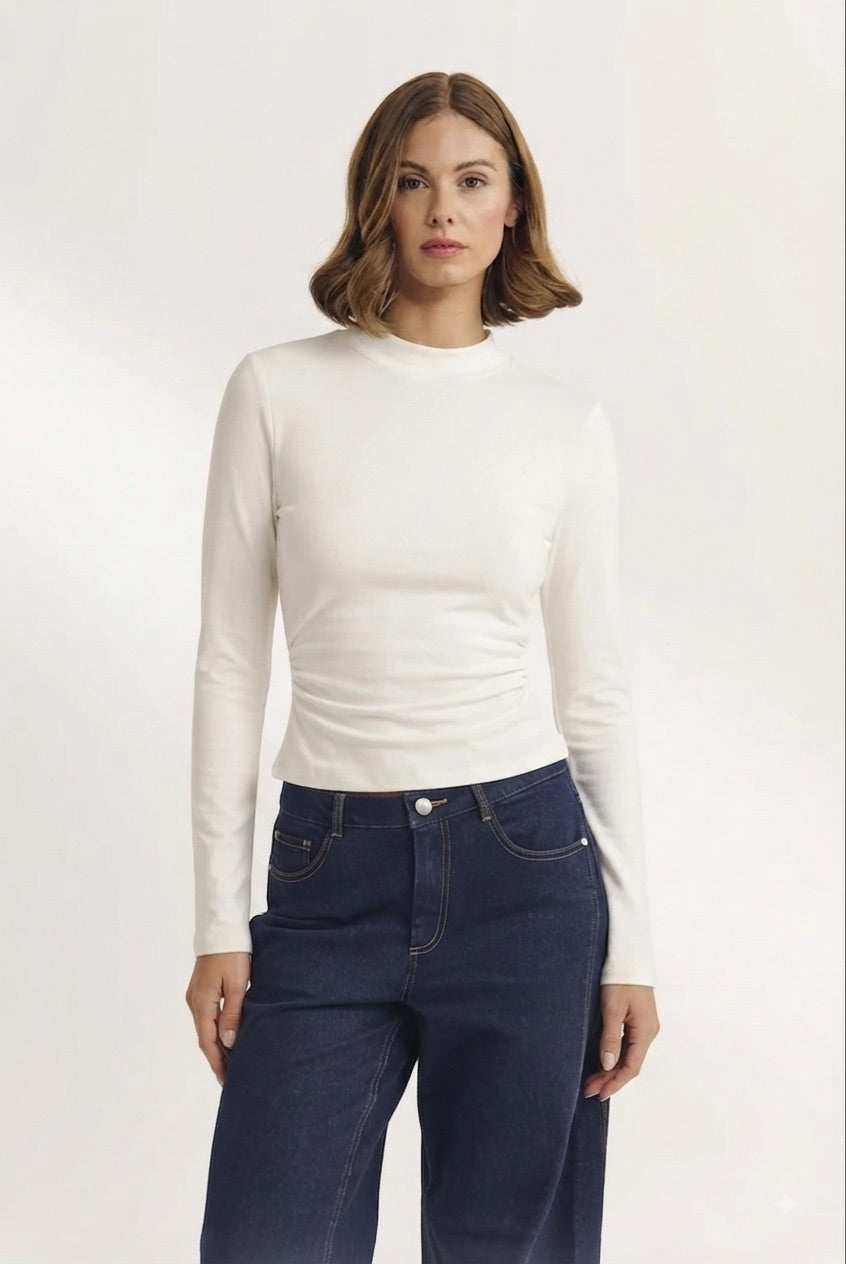 Blusa cuello redondo manga larga
