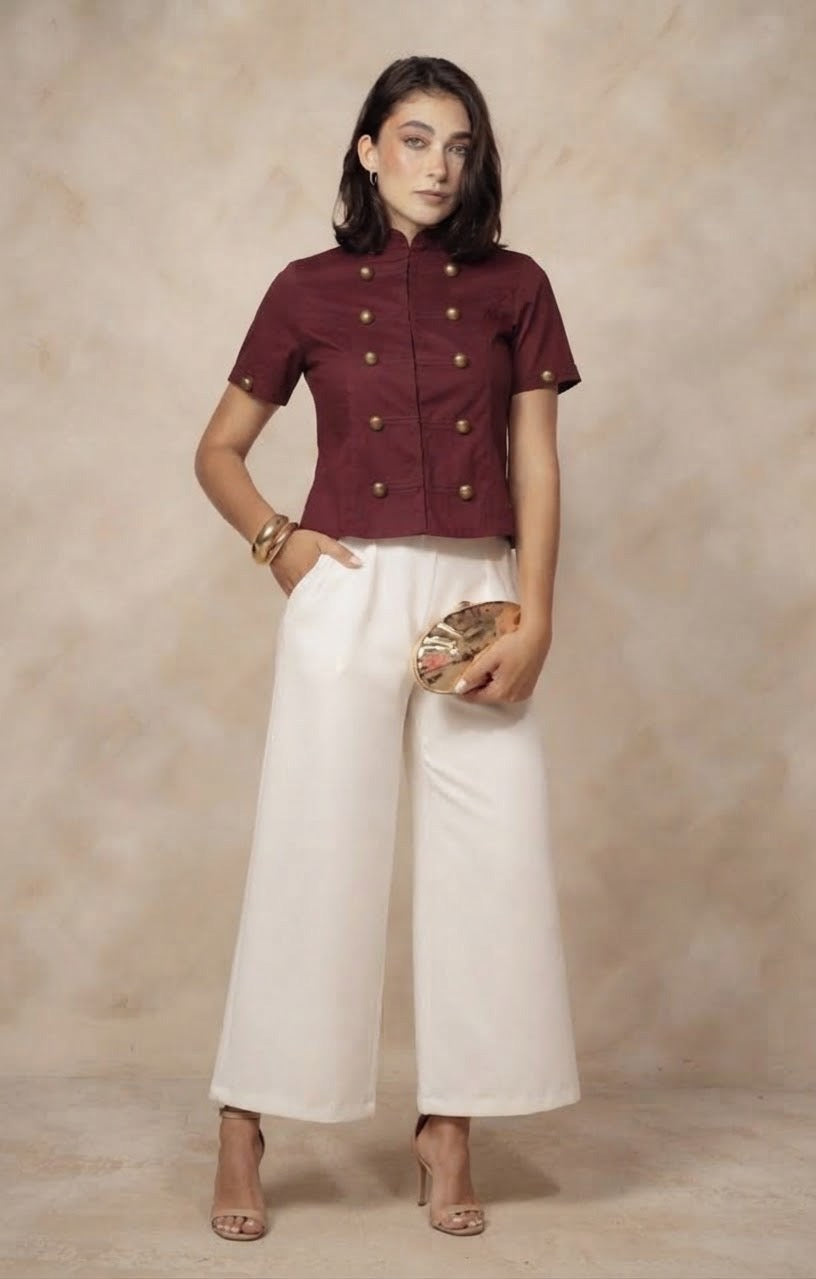 Blusa napoleon con cierre
