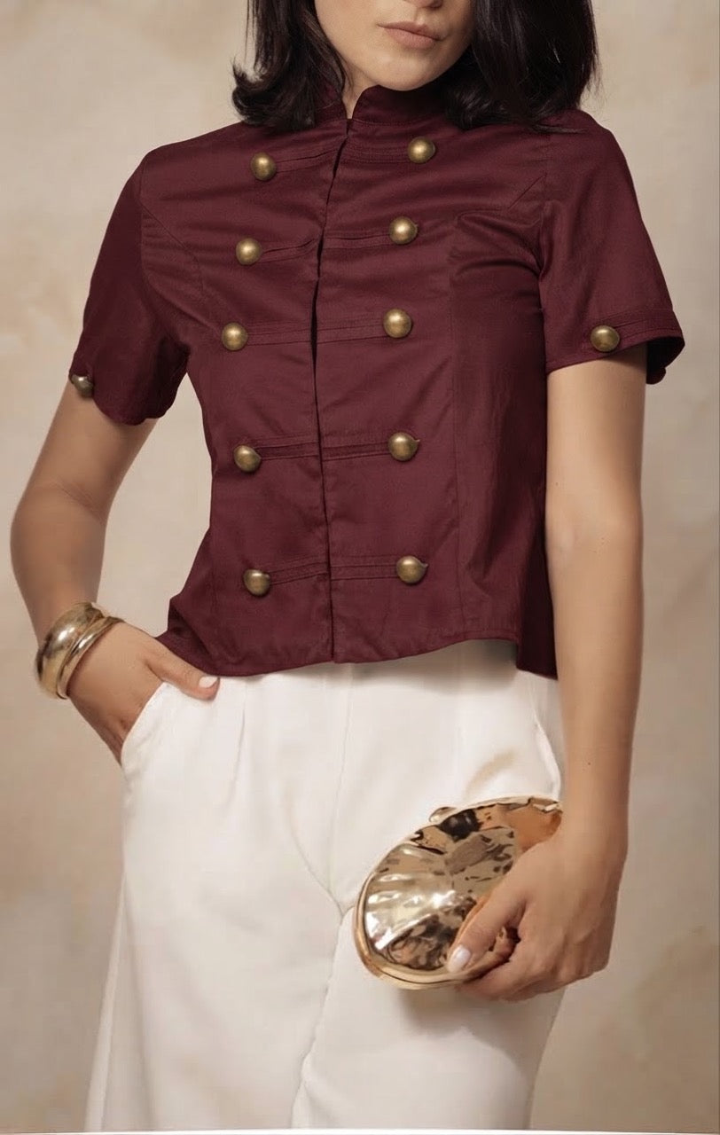 Blusa napoleon con cierre