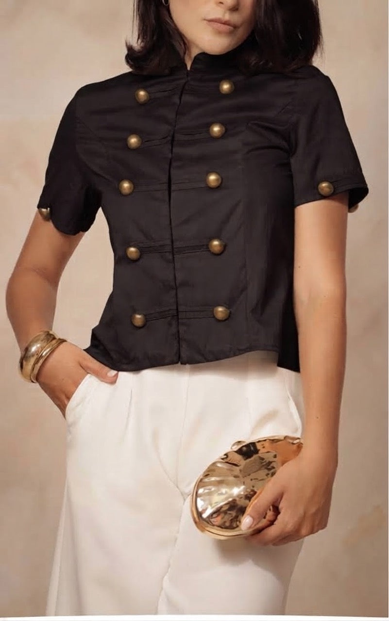 Blusa napoleon con cierre