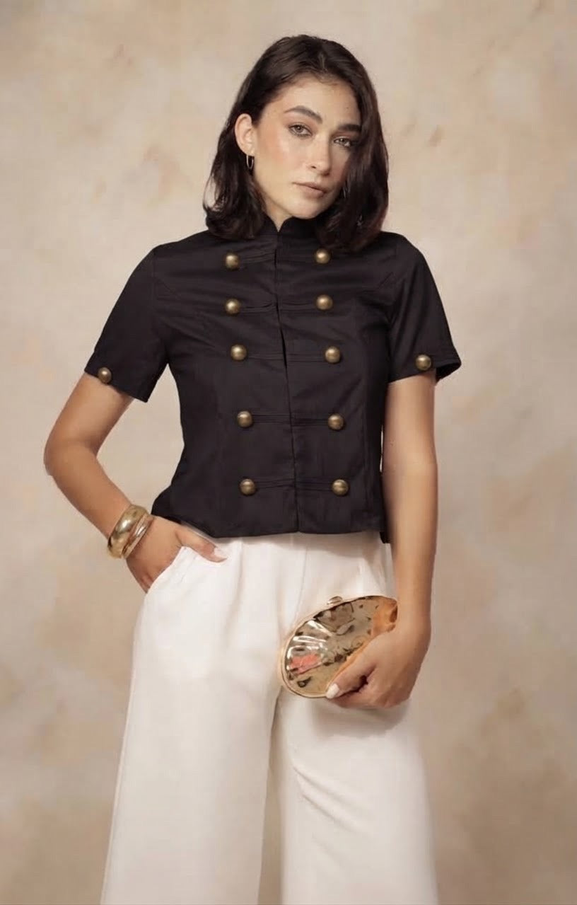 Blusa napoleon con cierre