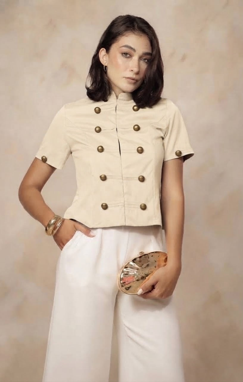 Blusa napoleon con cierre