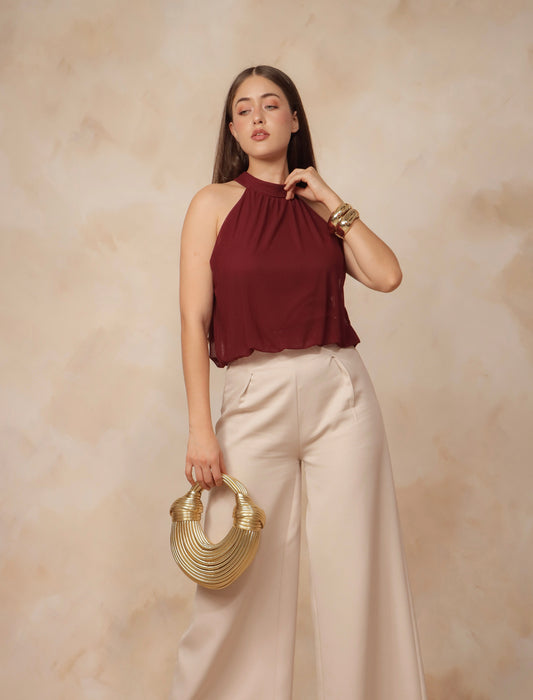 Blusa cuello mesh