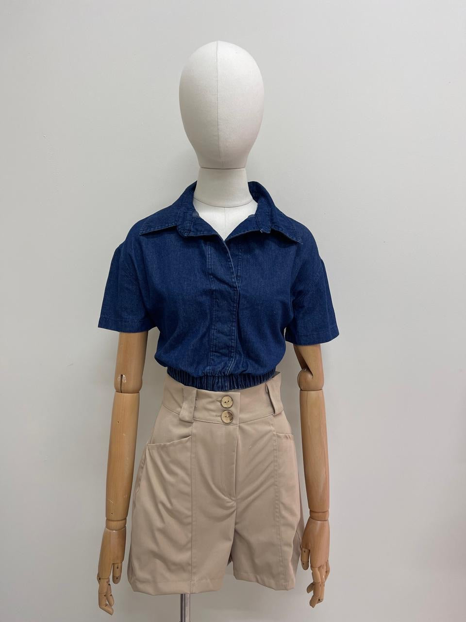 Blusa mezclilla con resorte