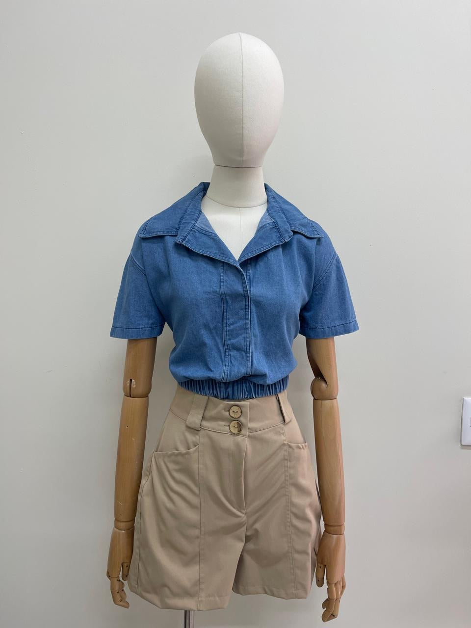 Blusa mezclilla con resorte