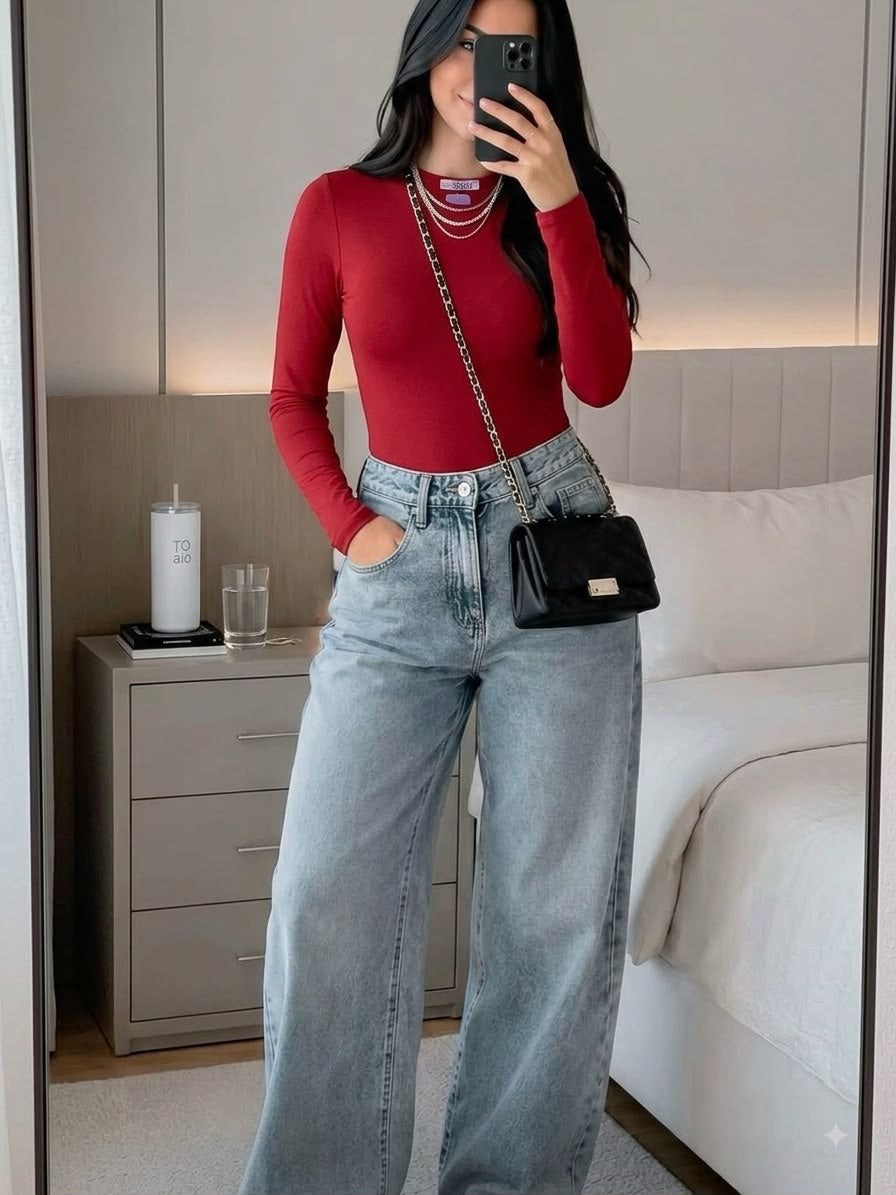 Panti blusa manga larga