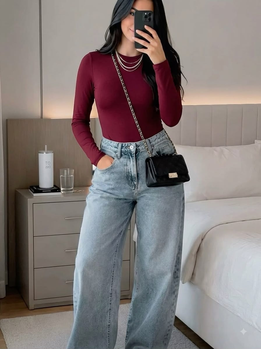 Panti blusa manga larga