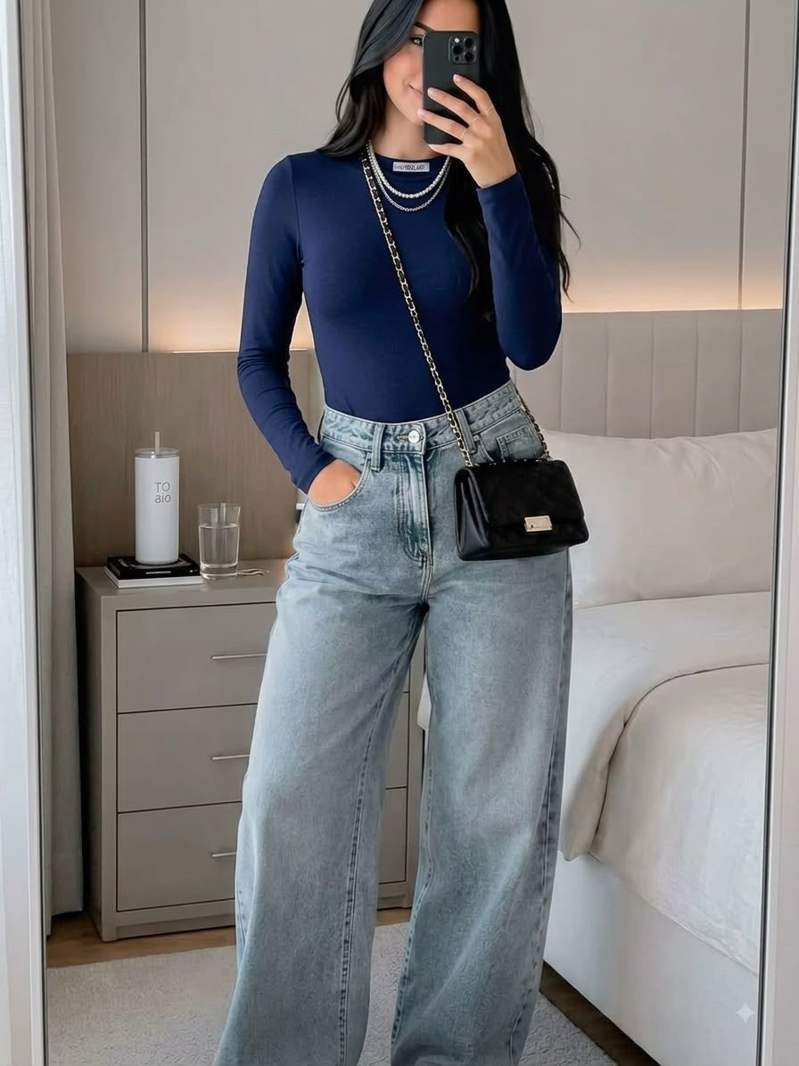 Panti blusa manga larga
