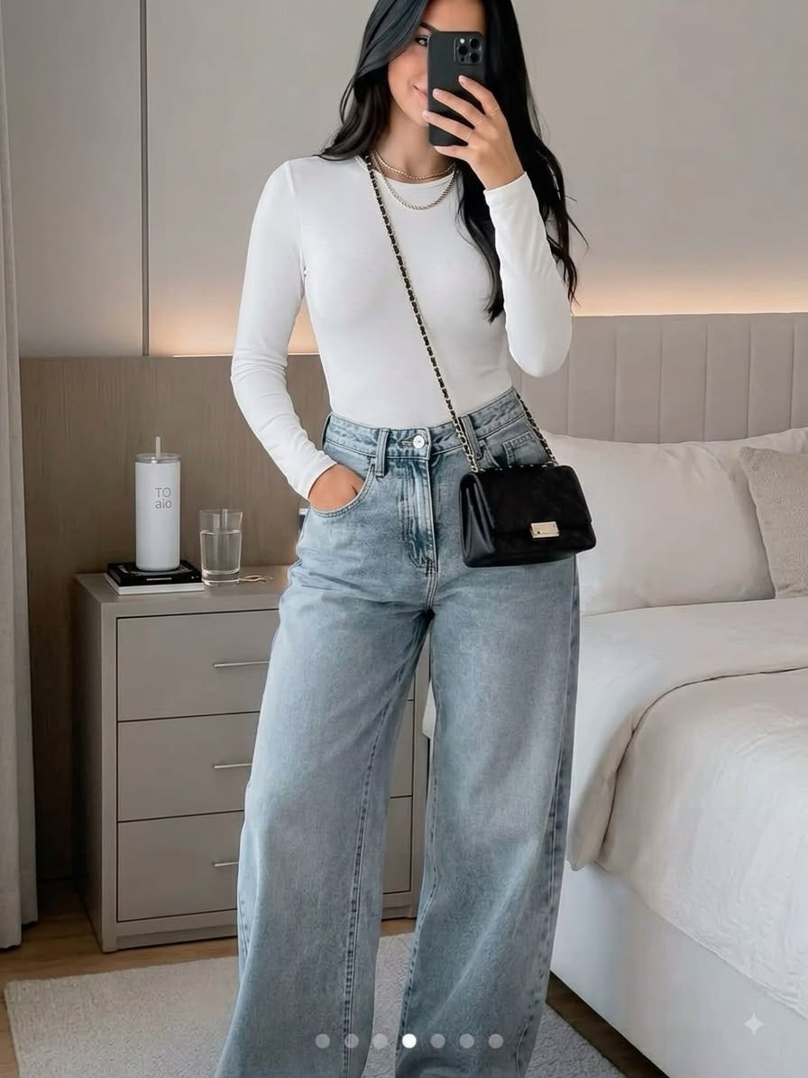 Panti blusa manga larga