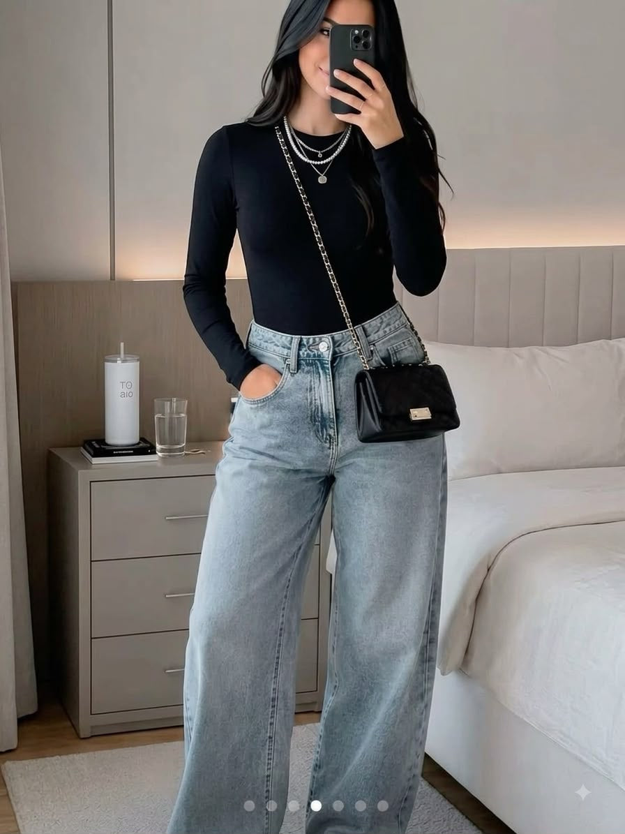 Panti blusa manga larga
